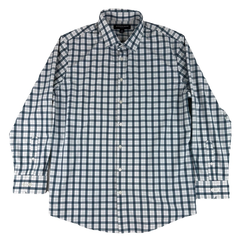 Mizzen Main Shirt Mens XL Leeward Trim Fit Plaid‎ Button Up No Tuck